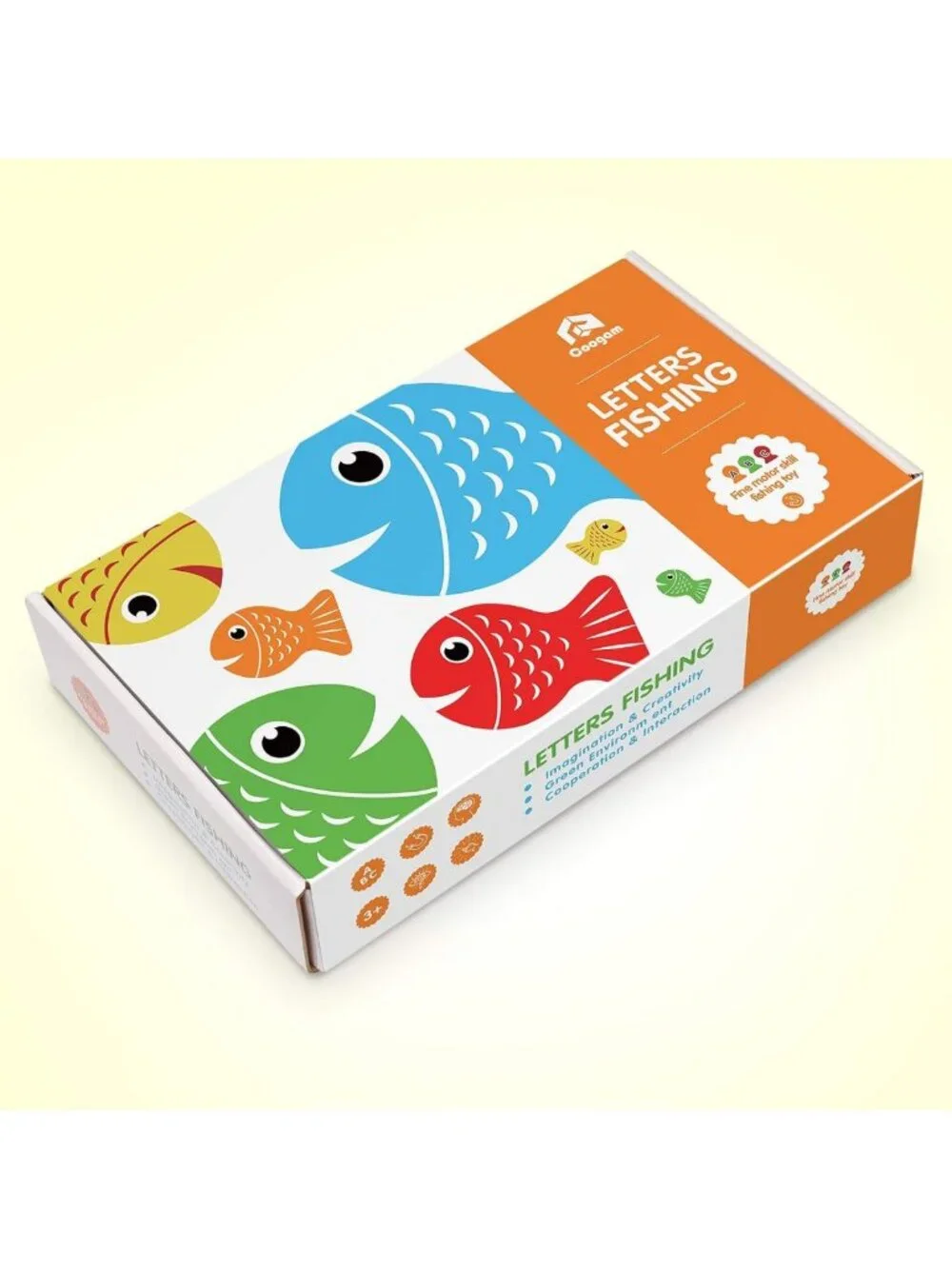 Wooden Magnetic Fishing Game - Fine Motor Skills, Alphabet Color Sorting Puzzle